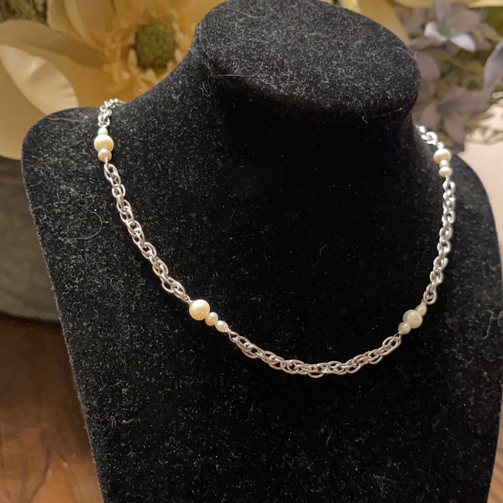 Sara Blaine by willow house sterling and freshwater pearl necklace - Picture 3 of 5